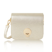 Load image into Gallery viewer, Gold Leather Front Closure Bag
