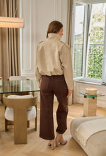 Load image into Gallery viewer, Beige Funnel Neck Trench Bomber Jacket
