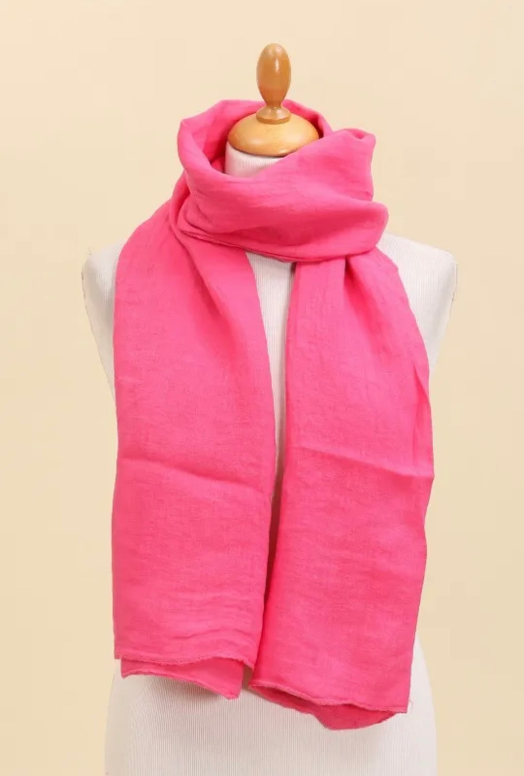 Fuschia Linen Scarf