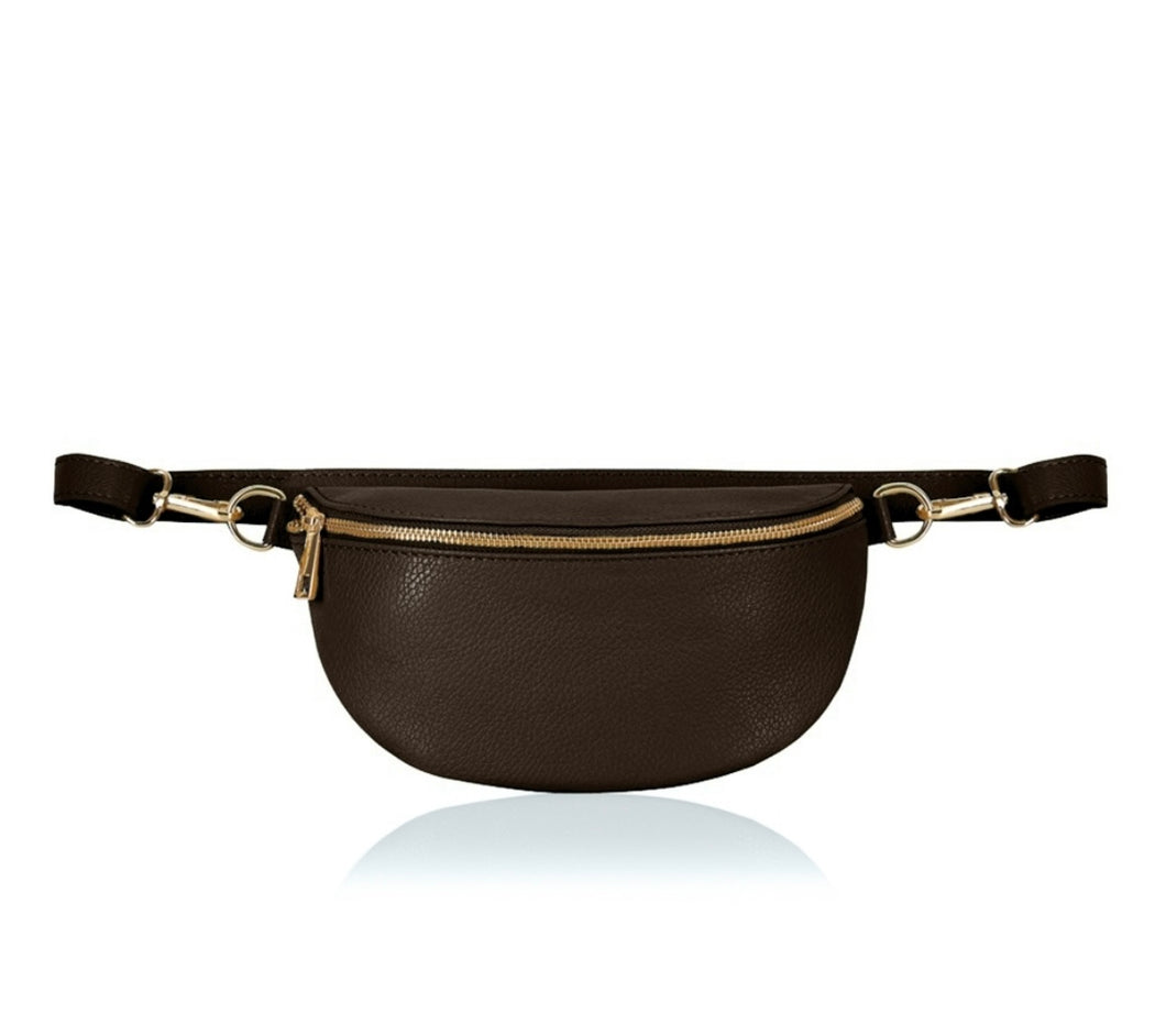 Chocolate Brown Soft Leather Small Sling Bag