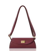 Load image into Gallery viewer, Burgundy Front Opening Leather Bag
