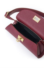 Load image into Gallery viewer, Burgundy Front Opening Leather Bag
