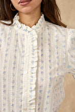 Load image into Gallery viewer, Short Sleeve Cotton Blouse With Ruffles
